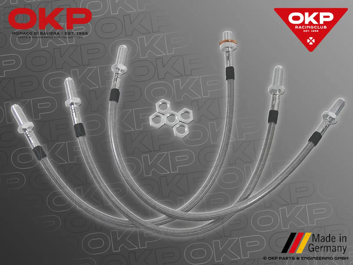 Set (3) Stahlflex Bremsschläuche Alfa GTV6 / 75 V6 (ABE)