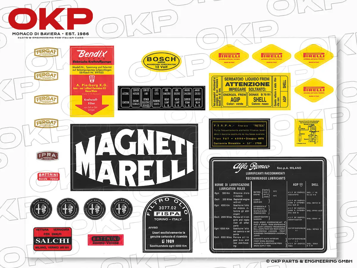Planche autocollants (25 pcs.) Giulia Spider 101.23
