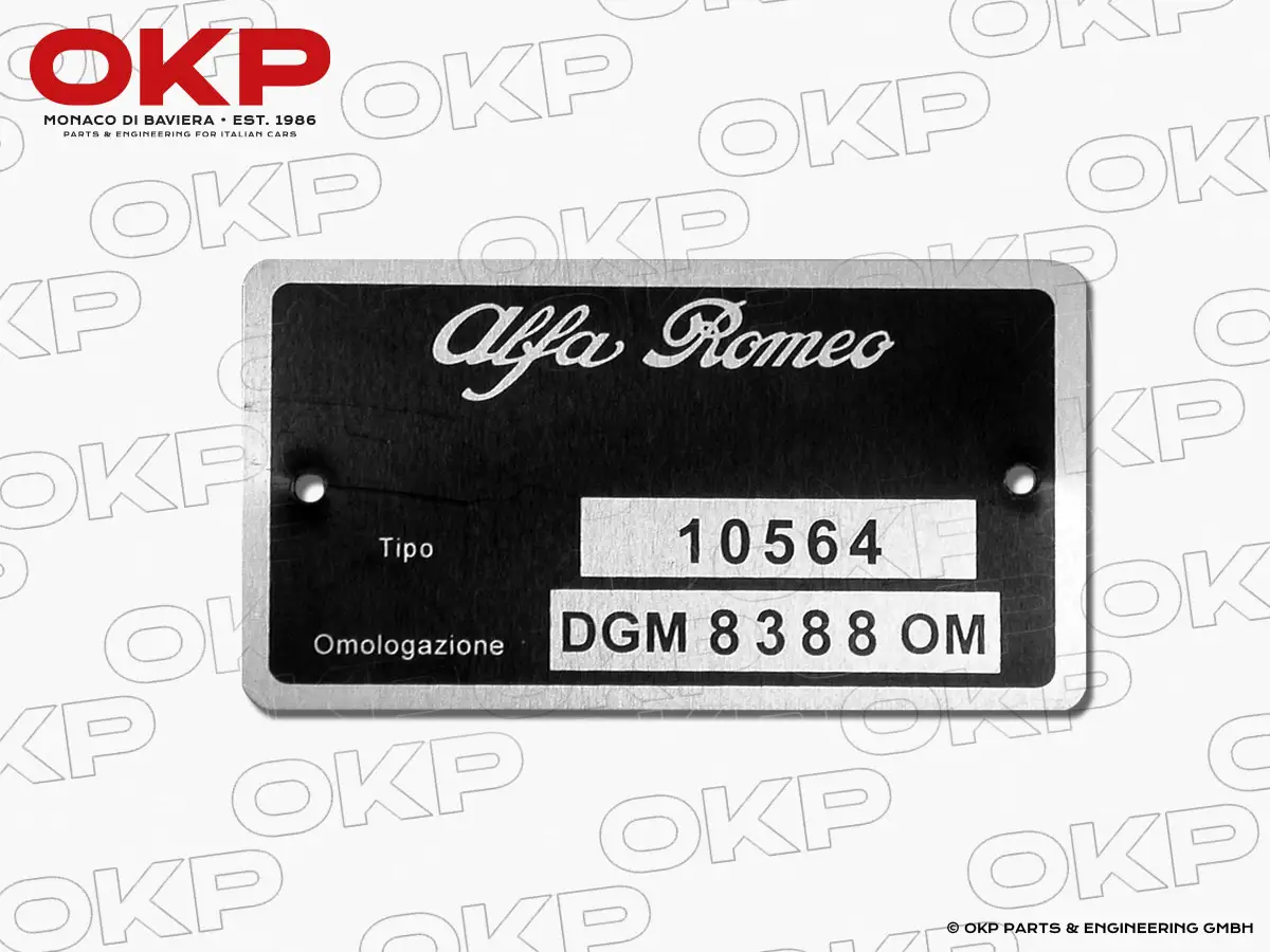 Typenschild Alfa Romeo 105.64 Montreal