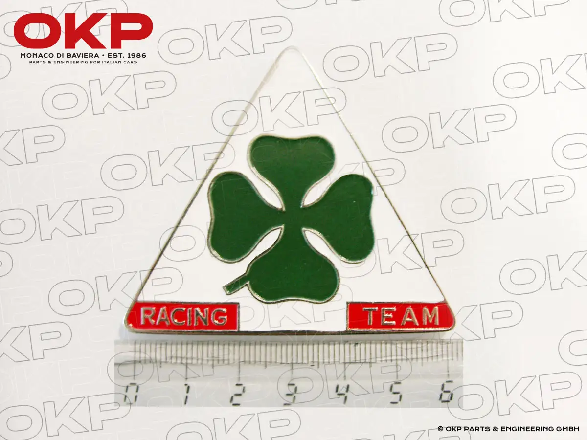 Plakette selbstklebend Racing Team Quadrifoglio (6 cm)