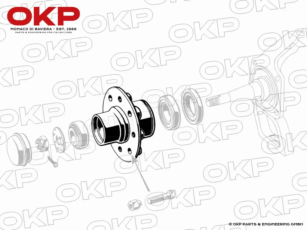 Moyeu de roue anterieur 1300 - 2000 105 / 115