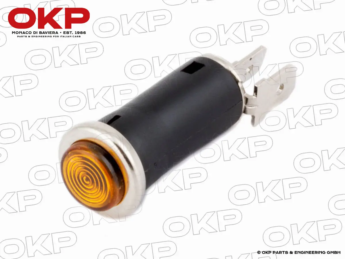 Kontrolleuchte universal mit Chromrand (gelb)