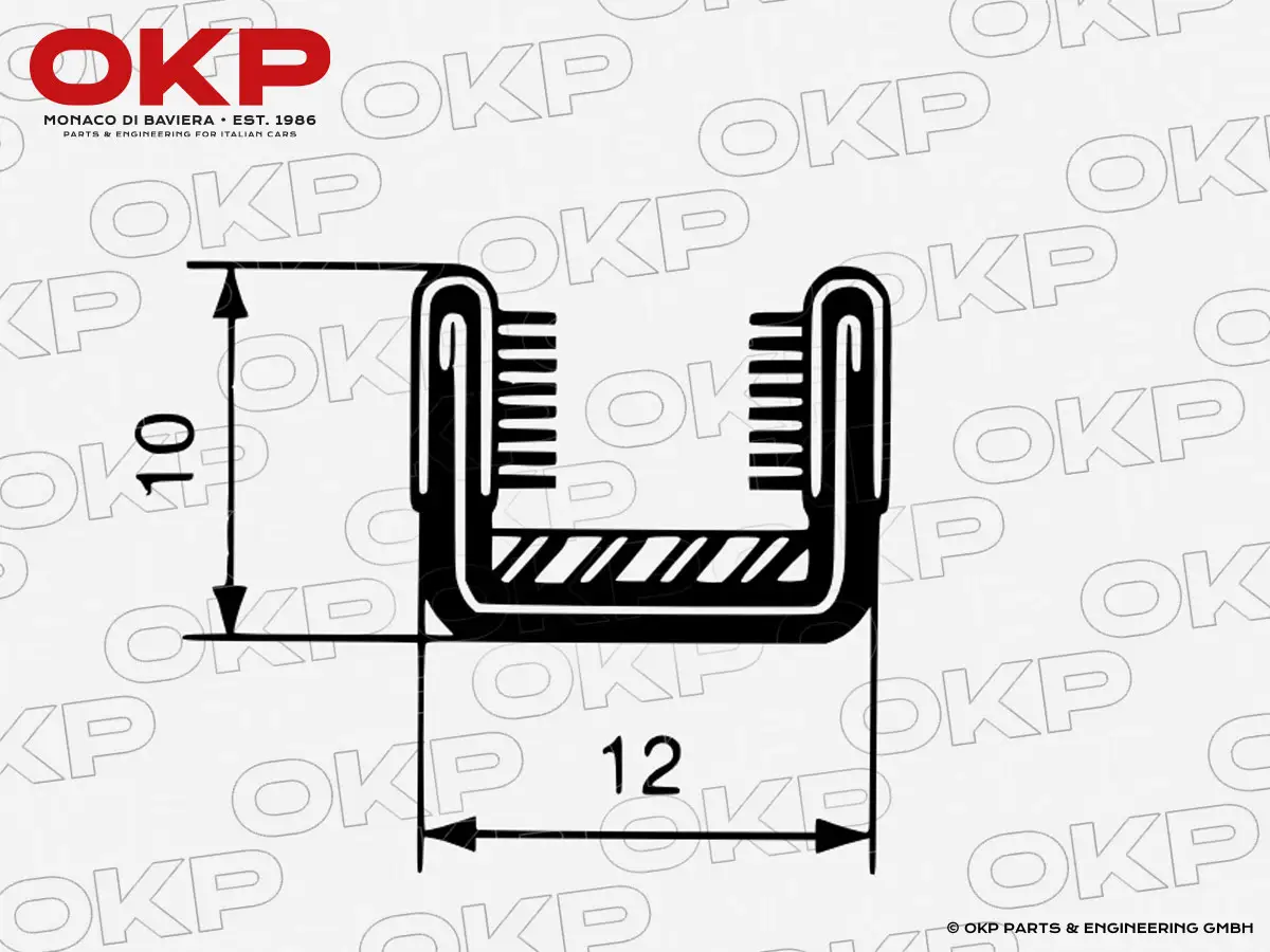 Fensterführung hart 12mm  (pro Meter)