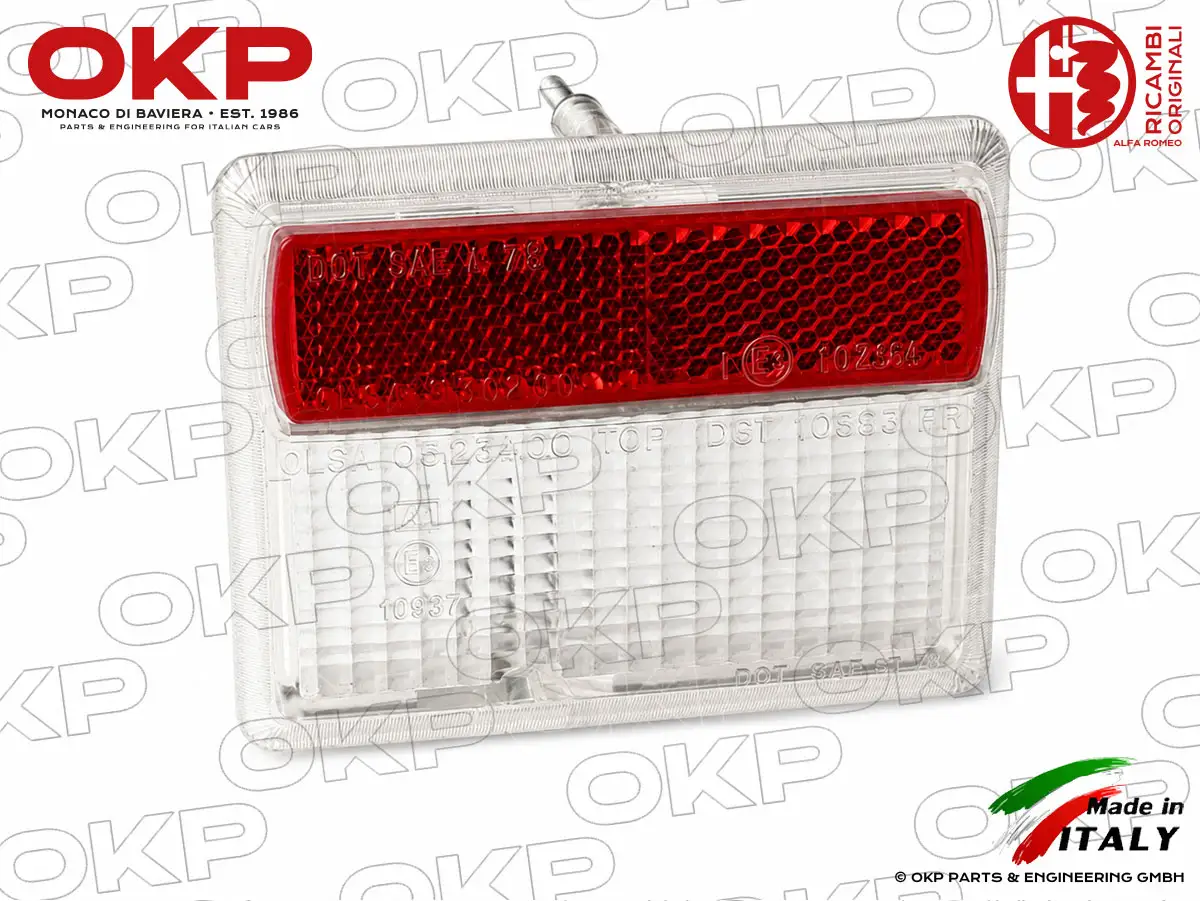 Rücklichtglas links weiß Alfetta / Countach Olsa