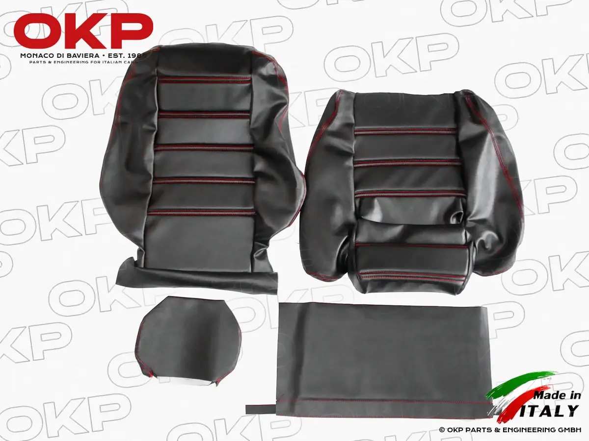 Selleria sedile Duetto 86 - 89 QV cuoio nero (filo rosso)