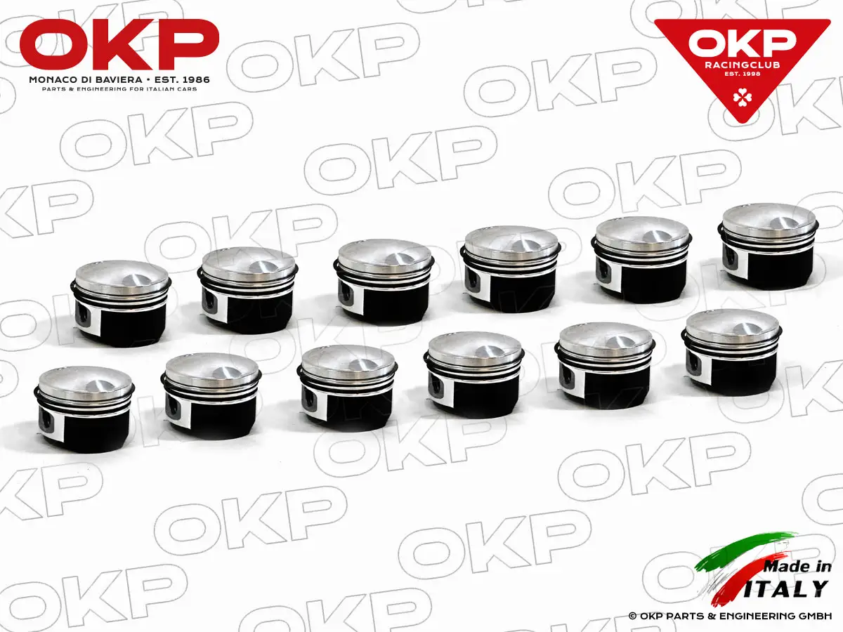 Satz (12 Stk.) Schmiede Kolben Ferrari 365 GTC (81mm)