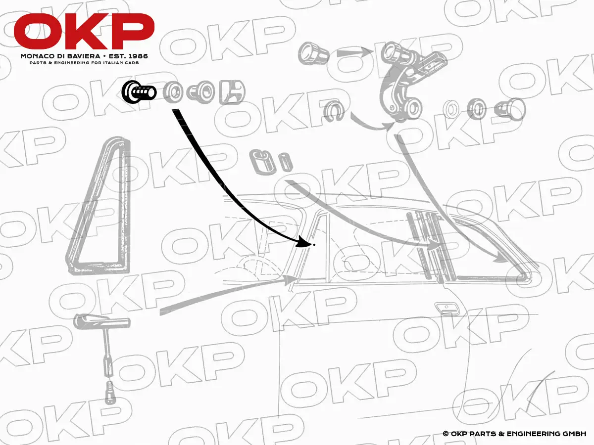 Vis pour charnière déflecteur GT / GTV Bertone