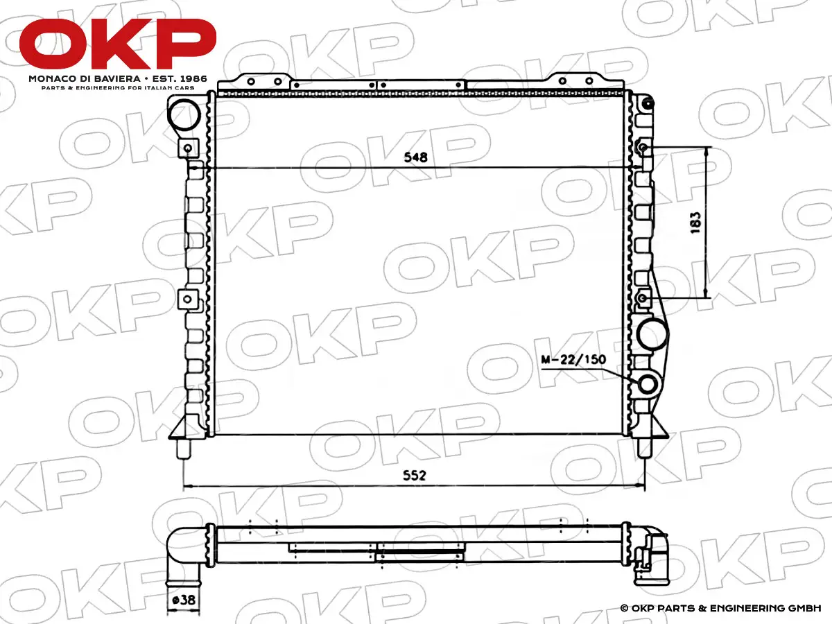 Kühler Neuteil Alfa 75 2.0 TS / 2.5 - 3.0 V6 + 164 2.0 TS