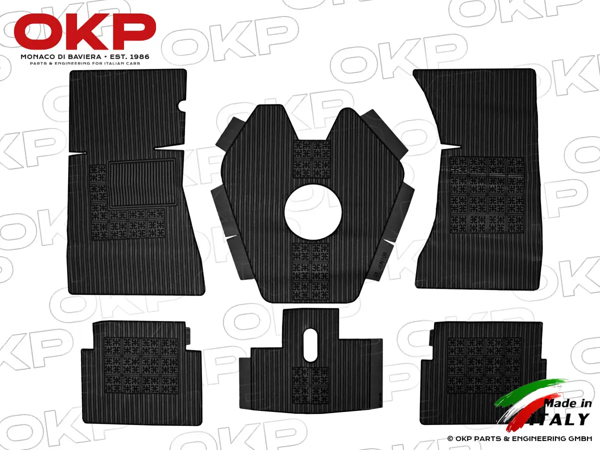 Satz (6) Gummimatten schwarz GT Bertone hängende Ped.