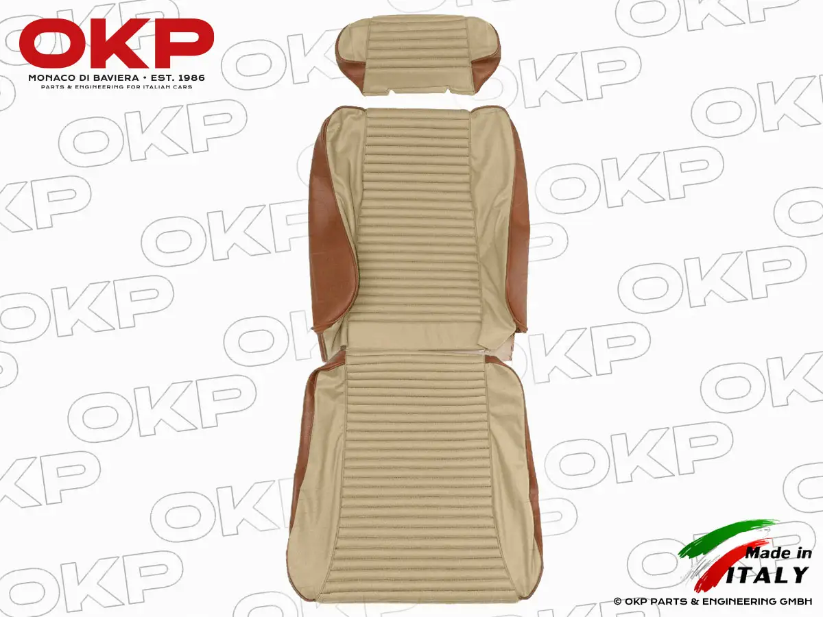 Sitzbezug GTV 2000 Bertone Kunstleder braun / Stoff beige