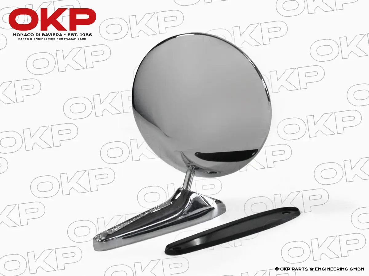 Außenspiegel rund chrom ohne Logo Alfa / Ferrari