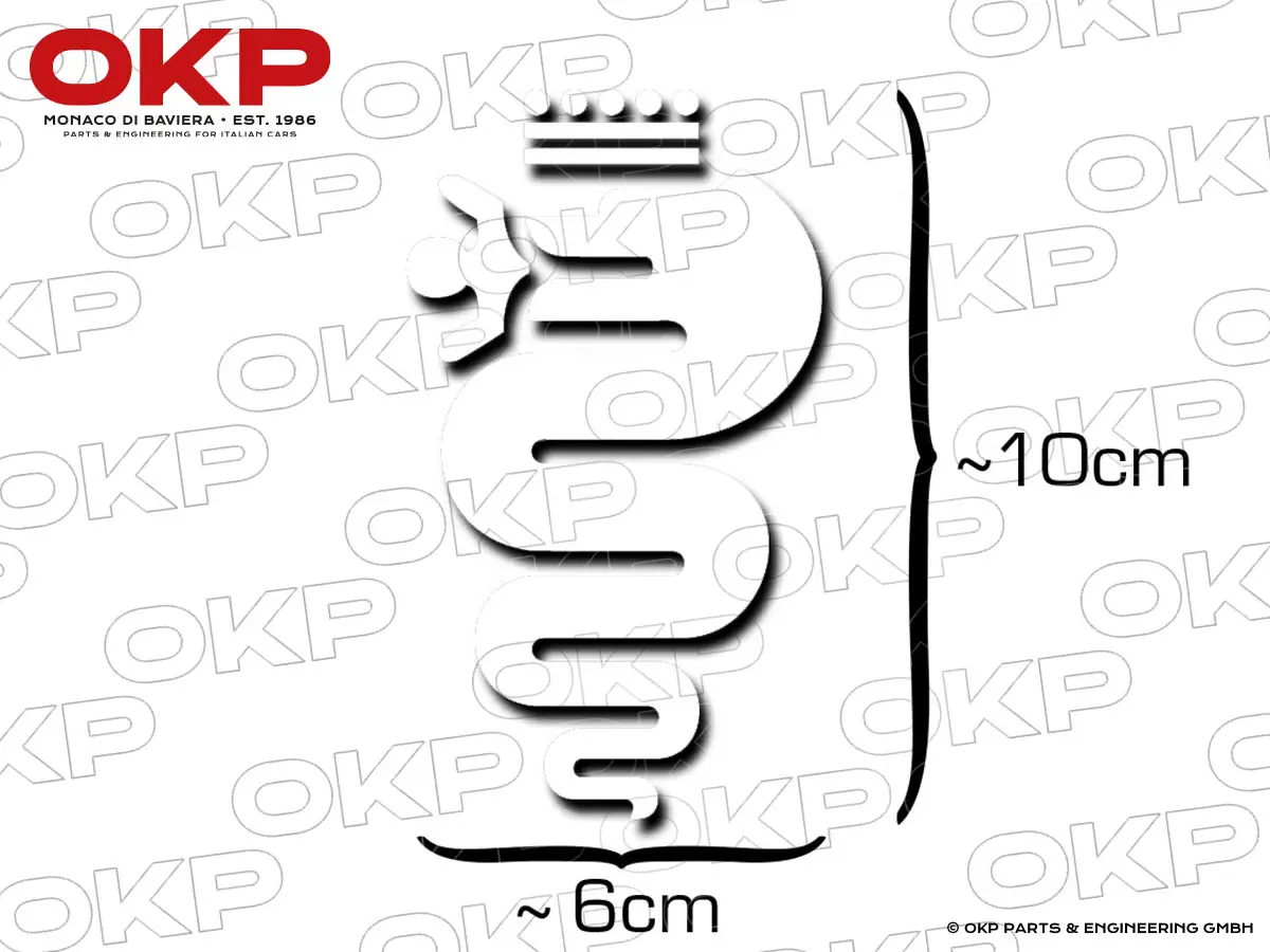 Aufkleber Alfa Schlange weiß (10cm)