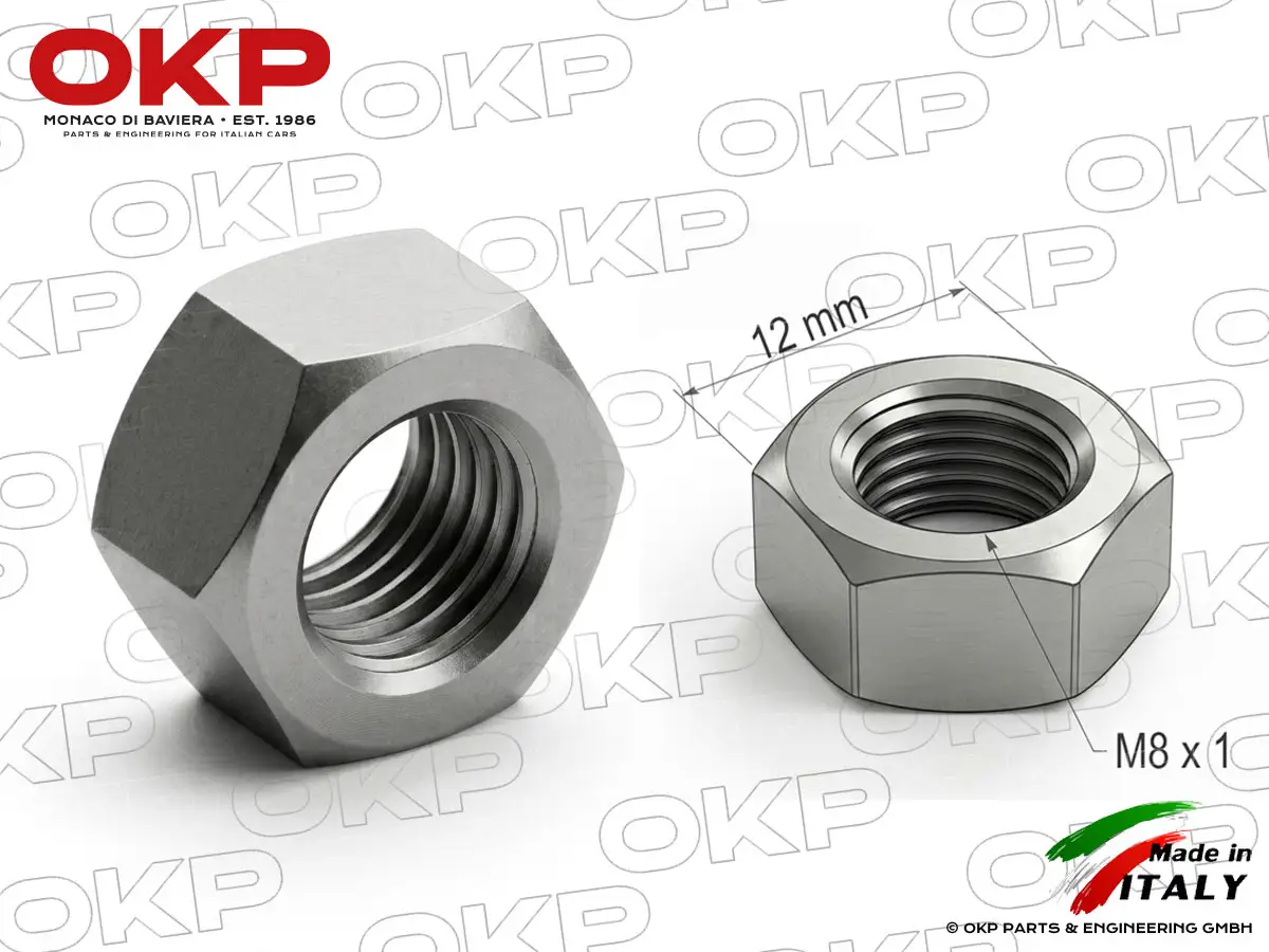 Dado collettore M8 x 1 (12mm) zincato