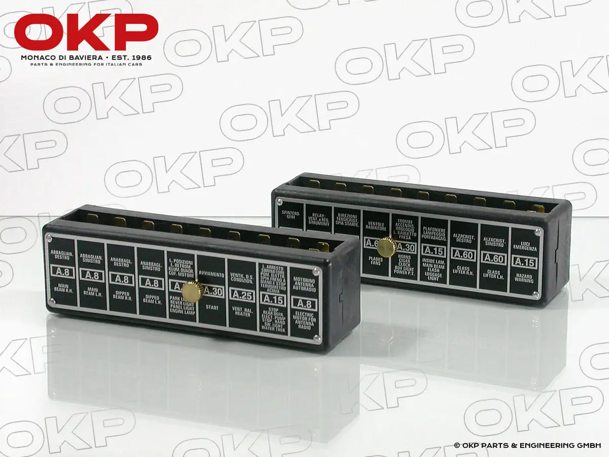 Set (2) Fuse boxes  Ferrari 365 (9 fuses)