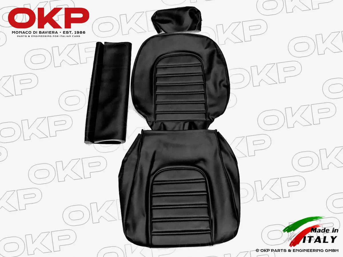 Sitzbezug Leder schwarz 24cm Kopfstütze Spider 78 - 89