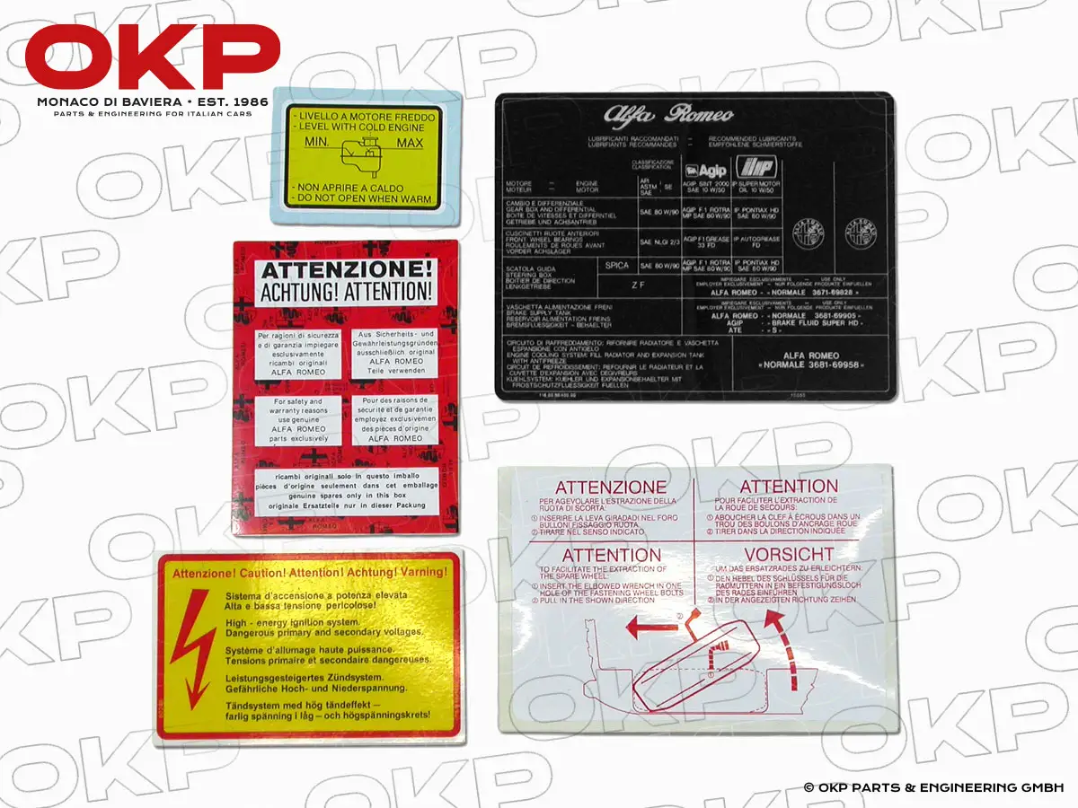 Jeu (5) Autocollants Alfetta GTV / GTV6