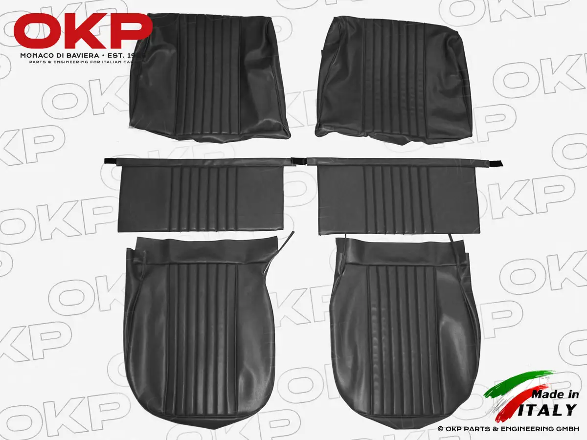 Satz (2) Sitzbezüge vorne Giulia Super 65-72 Skai schwarz