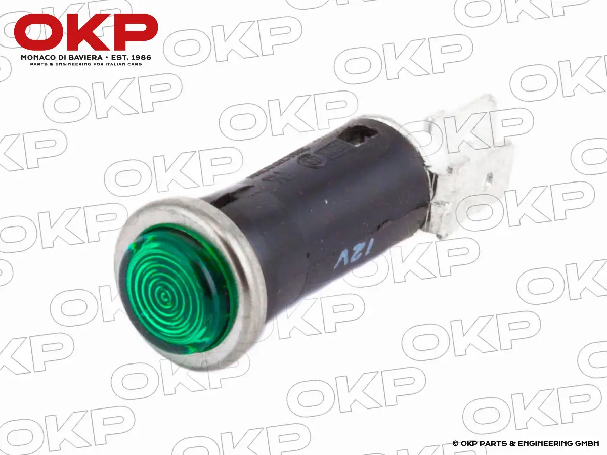 Kontrolleuchte universal mit Chromrand (grün)