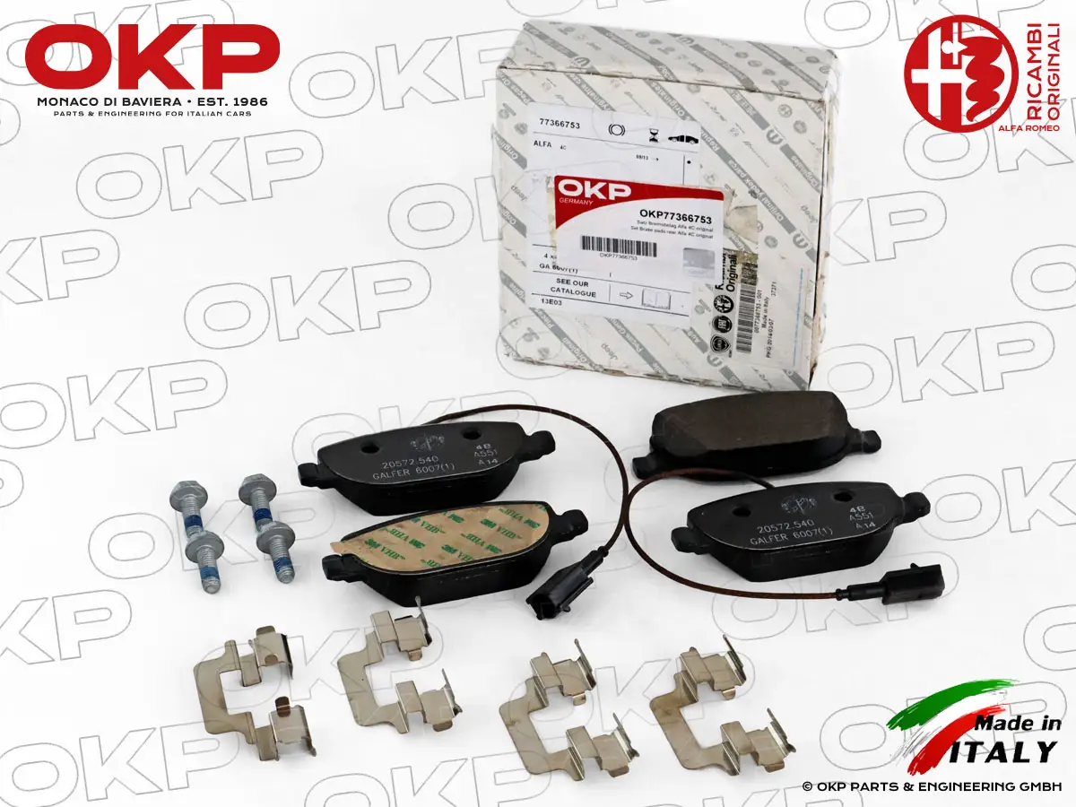 Satz Bremsbelag hinten Alfa 4C original