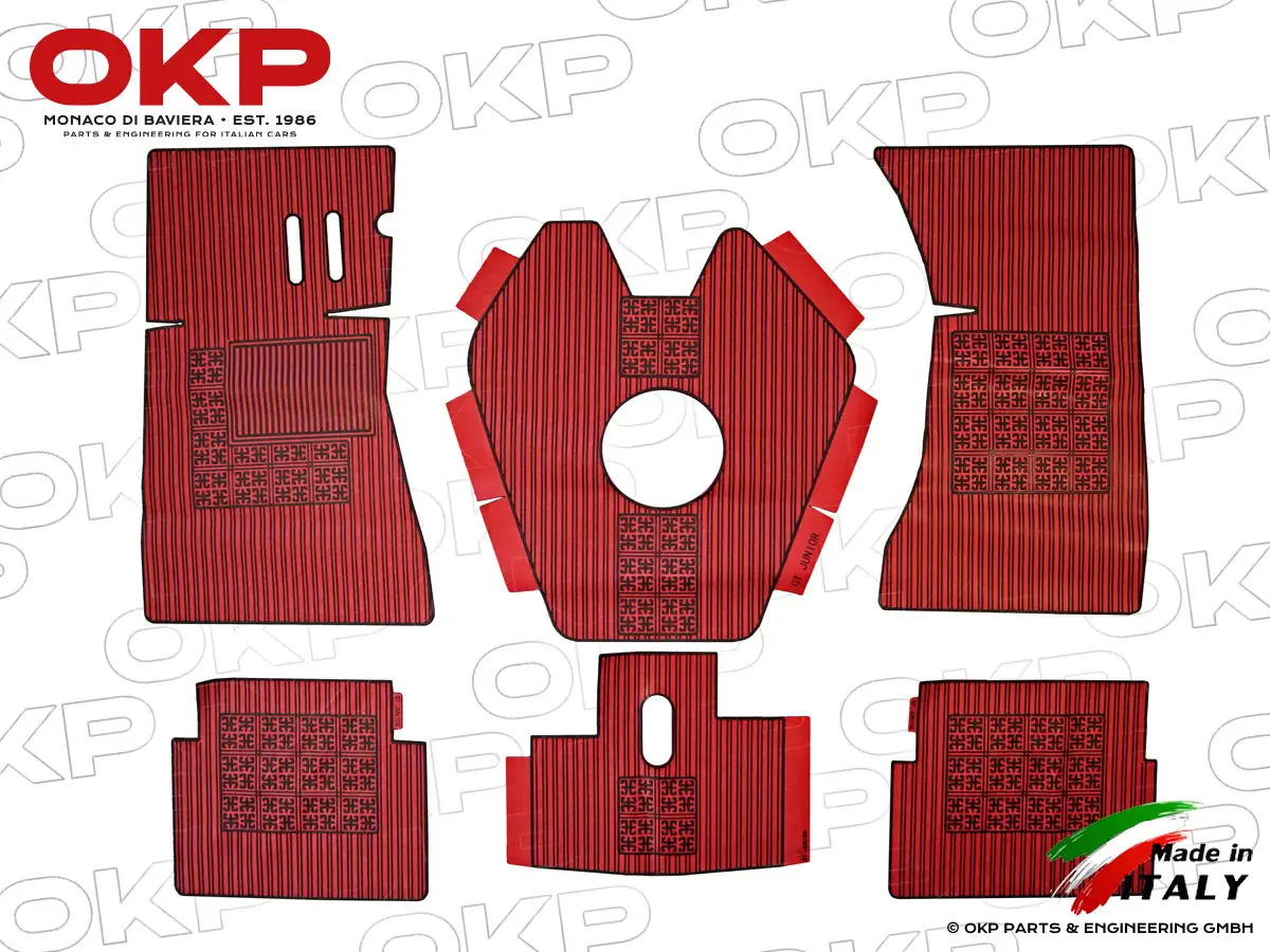 Satz (6) Gummimatten rot GT Bertone stehende Pedale