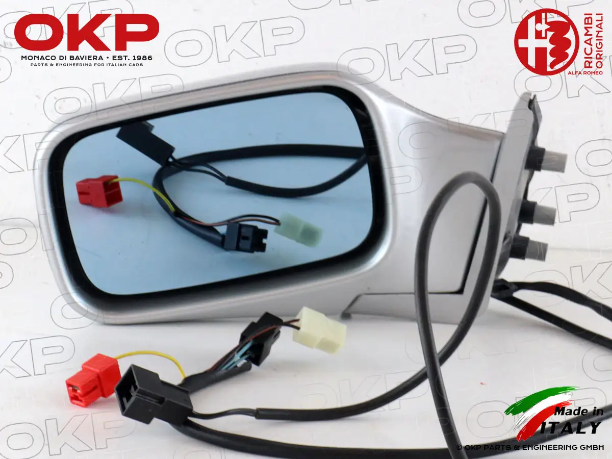 Outer rearview mirror electric left silver grey Alfa 164