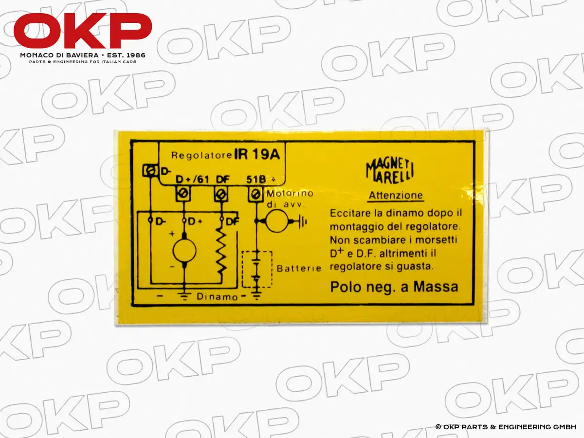 Adesivo regolatore dinamo Magneti Marelli 80x42mm