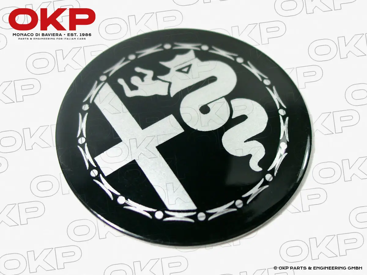 Felgenemblem Alfa Romeo schwarz  48mm