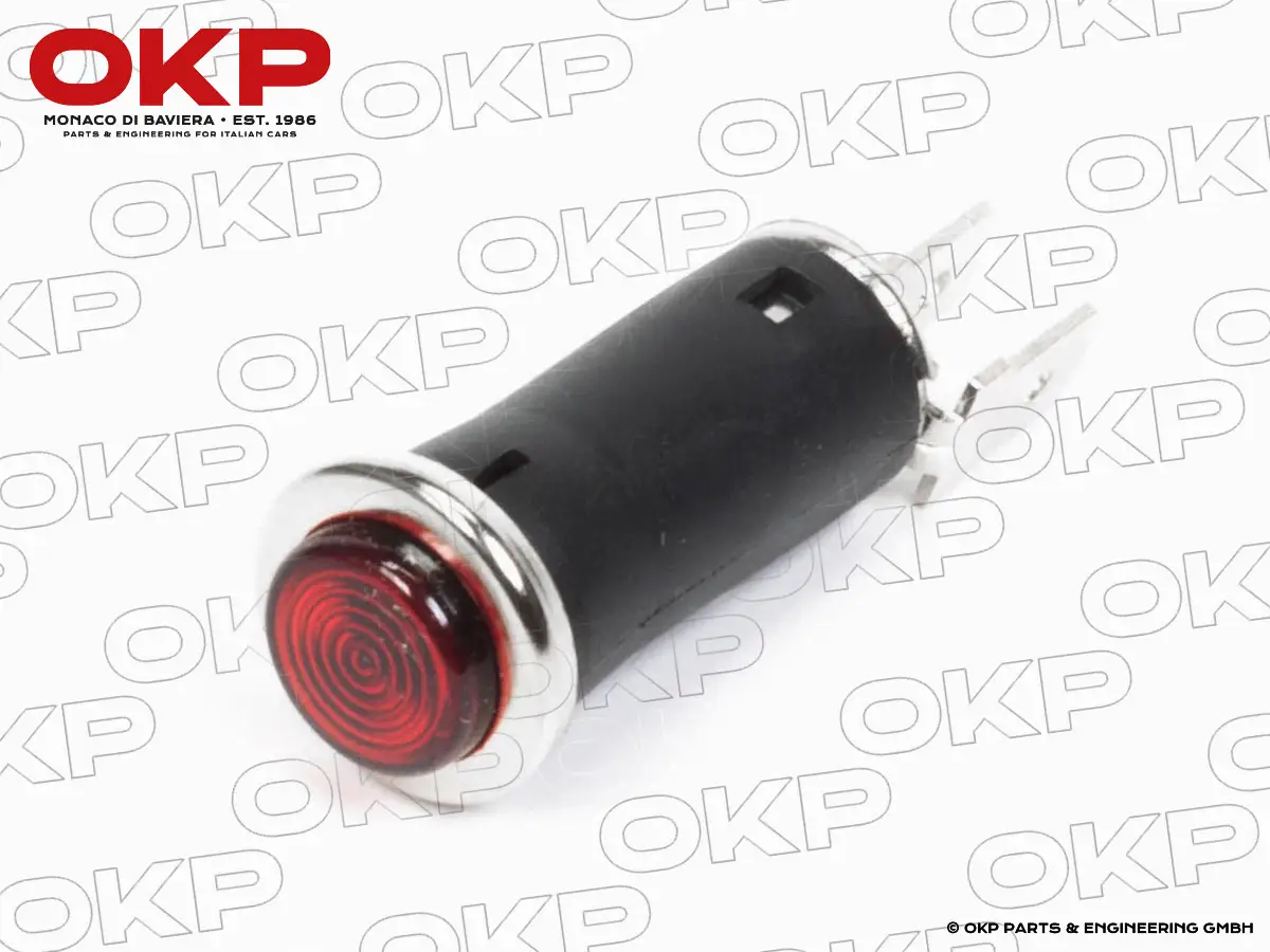 Kontrolleuchte universal mit Chromrand (rot)