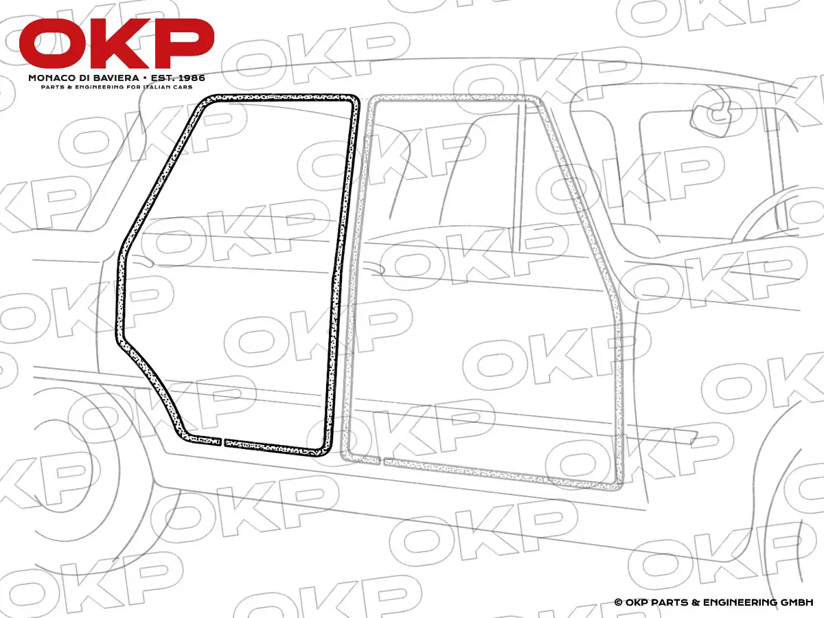Rear door frame velour seal Alfa Romeo Giulia