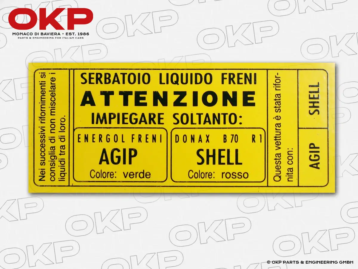 Aufkleber Bremsflüssigkeit Giulietta 750 / 101 / 102 / 106