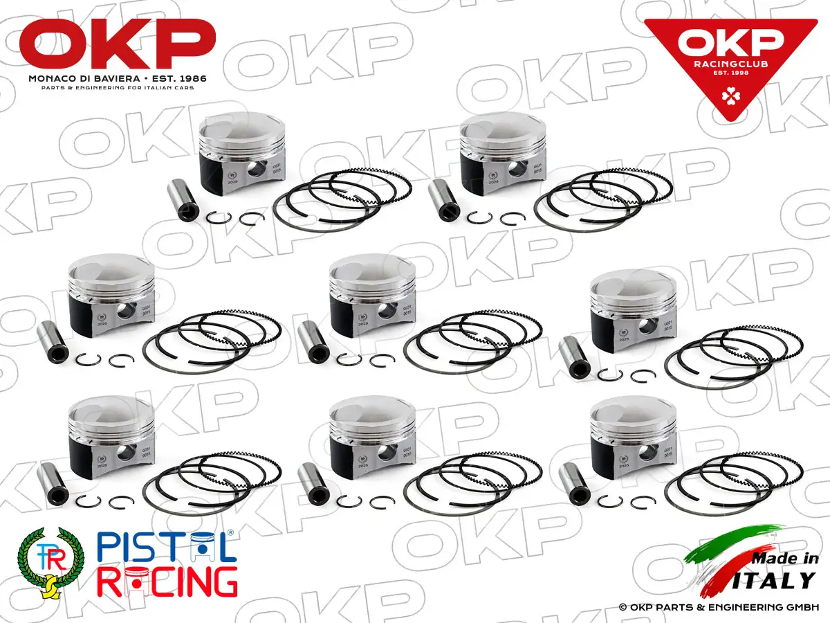 Set (8) pistoni forgiati Ferrari 308 81mm Pistal Racing