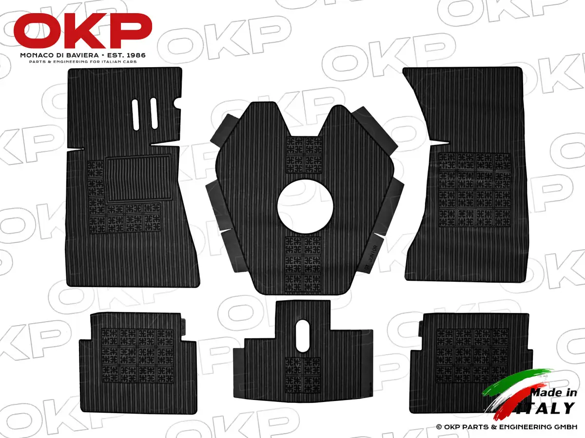 Satz (6) Gummimatten schwarz GT Bertone stehende Ped.