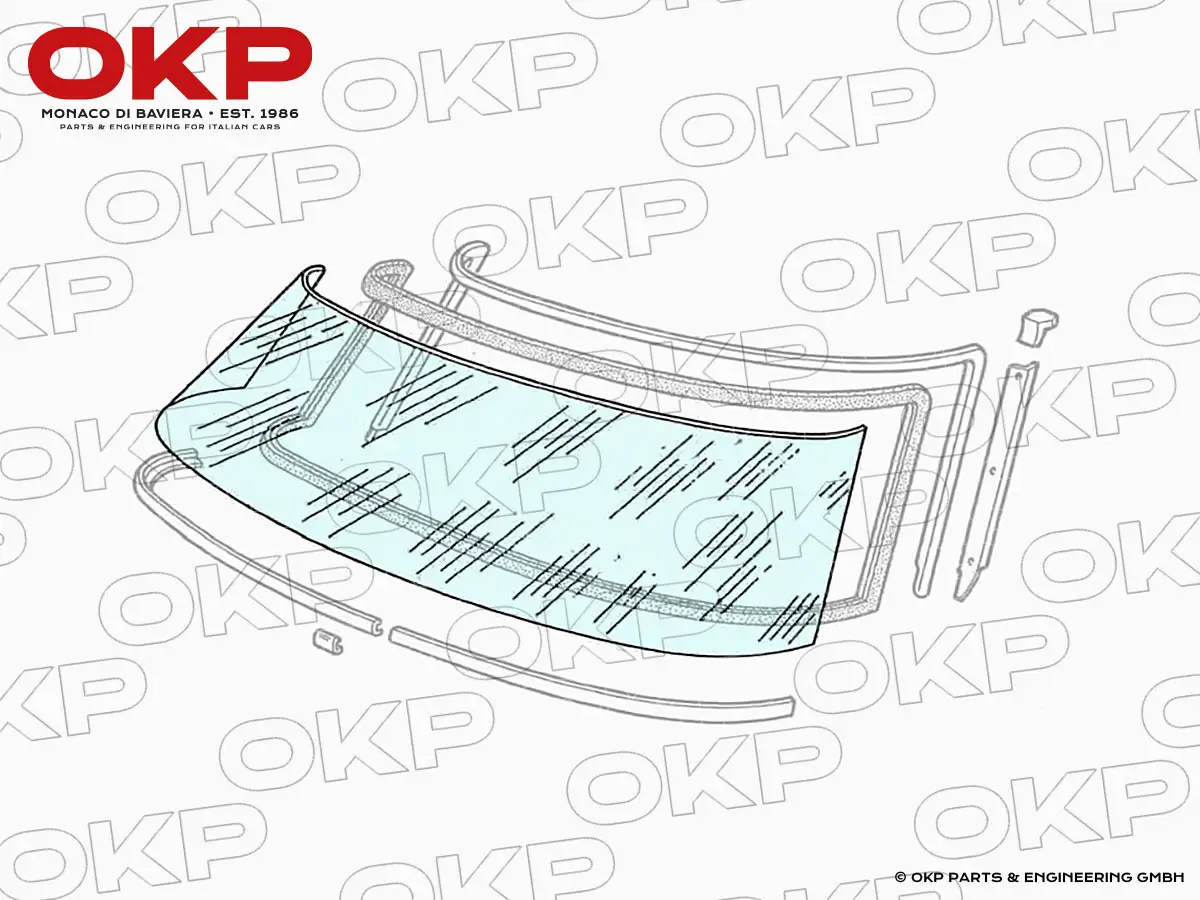 Frontscheibe Fiat Dino Spider grün