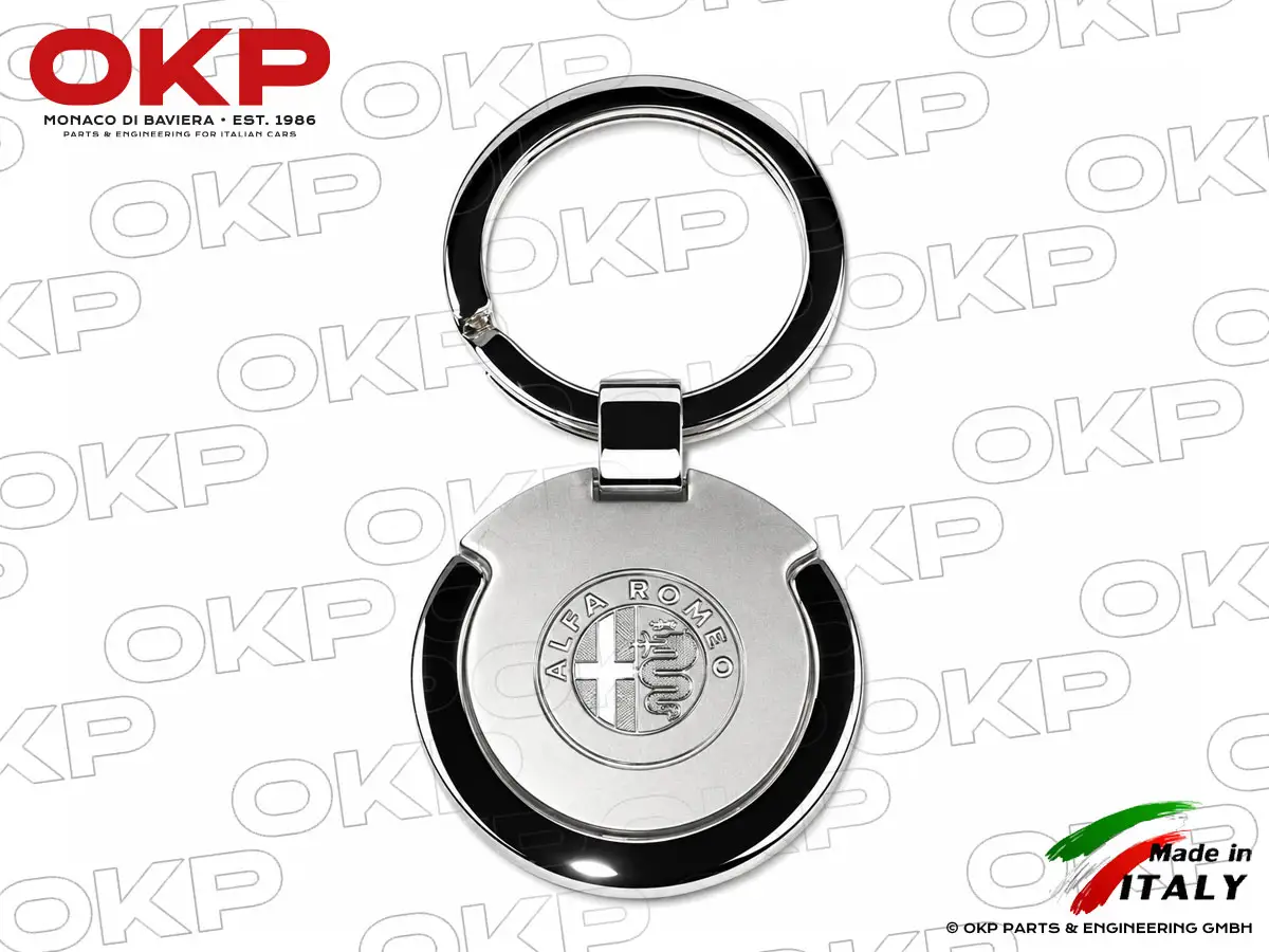 Portachiave Alfa Romeo  rotondo cromato