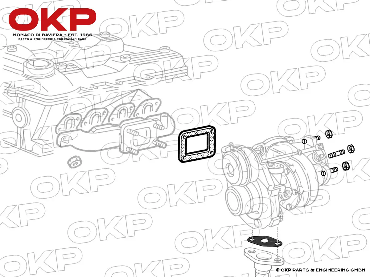 Kit joint collecteur / turbocompresseur Alfa 75 1.8 Turbo