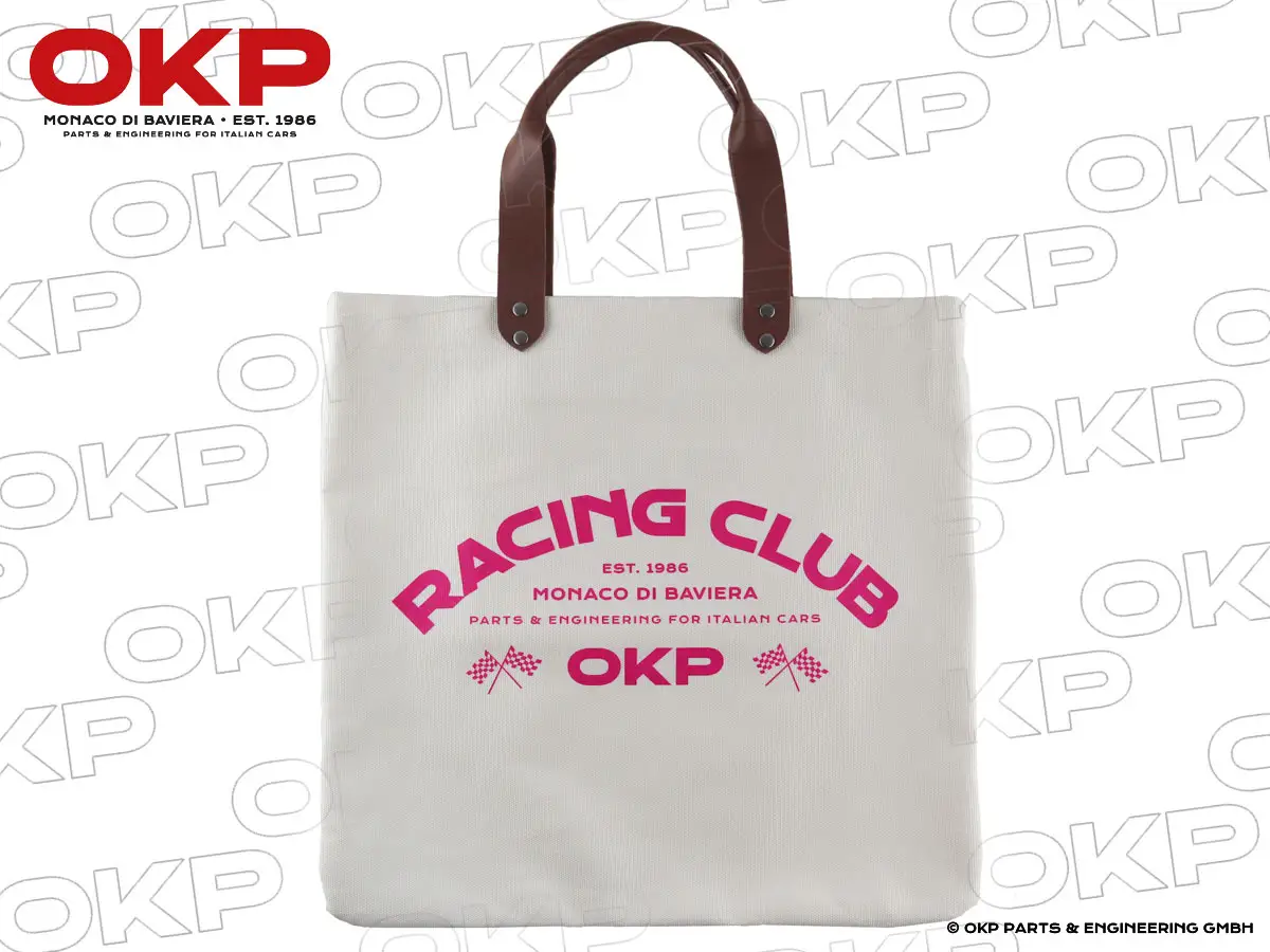Shopper bag OKP Racing Club off white / hot pink