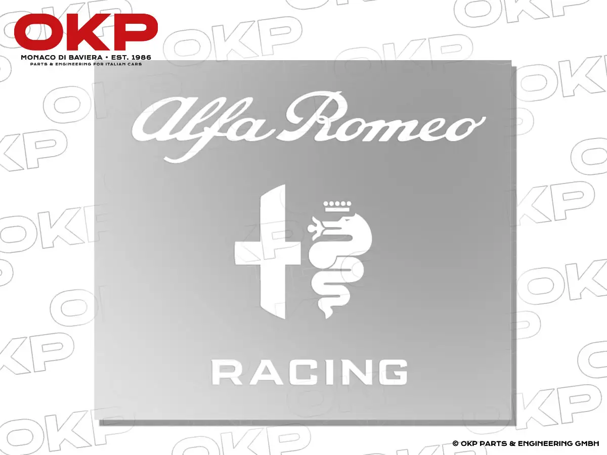 Aufkleber Alfa Romeo Racing weiss 175 x 146mm