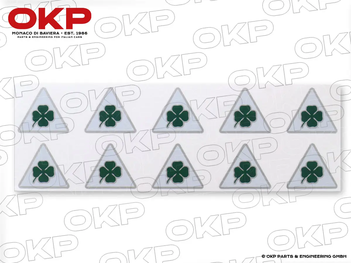 Mini-Aufkleber (10-Pack) Alfa Romeo Kleeblatt QV (2cm)