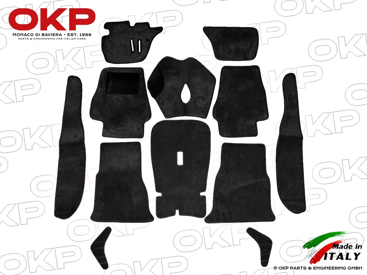 Carpet set black Giulia MK 1 (standing pedals)