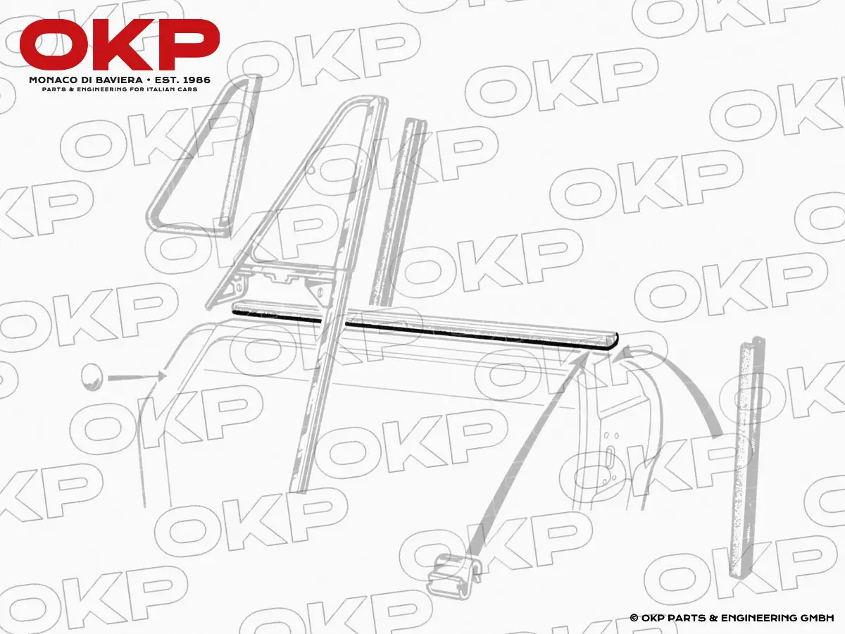 Unterlage für Chromleiste Türschacht Spider