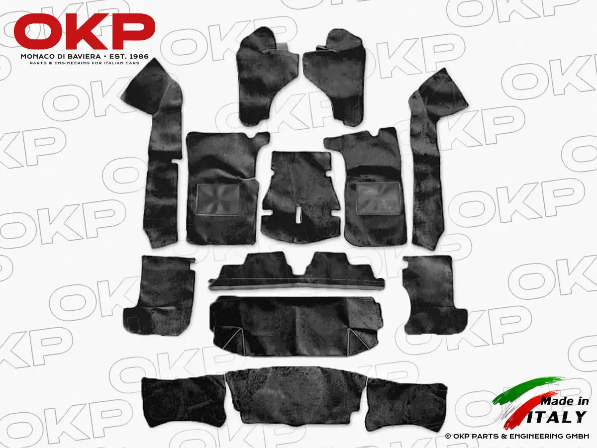 Carpet set black complete Spider Serie 4 1990 - 1993