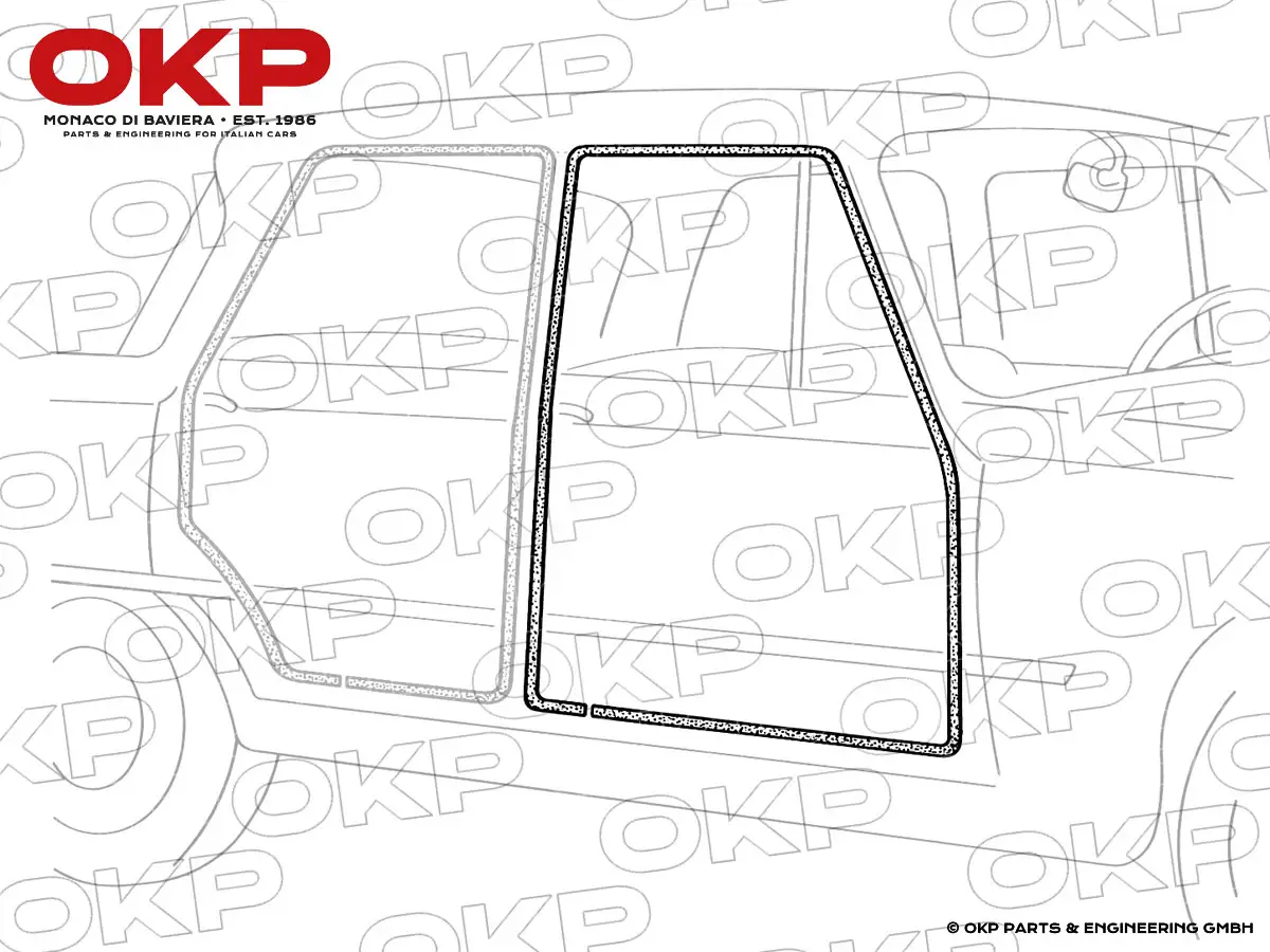 Front door frame velour seal Alfa Romeo Giulia