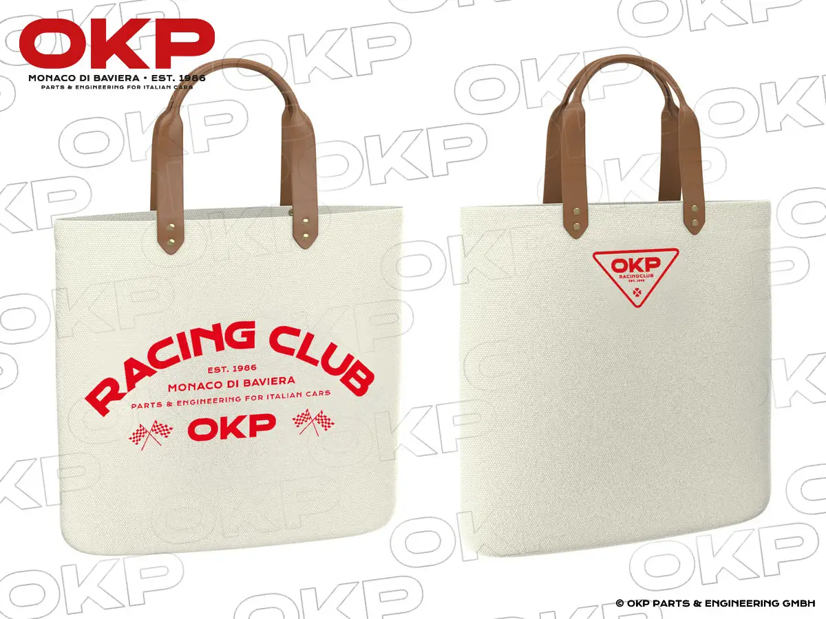 Shopper bag OKP Racing Club off white / rot