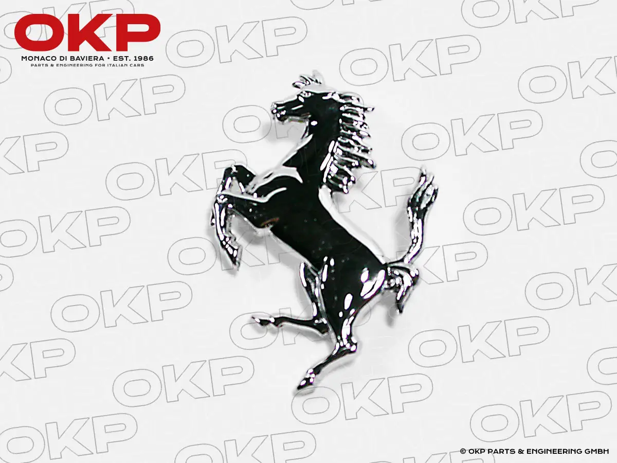 Ferrari horse badge chromed medium 75mm