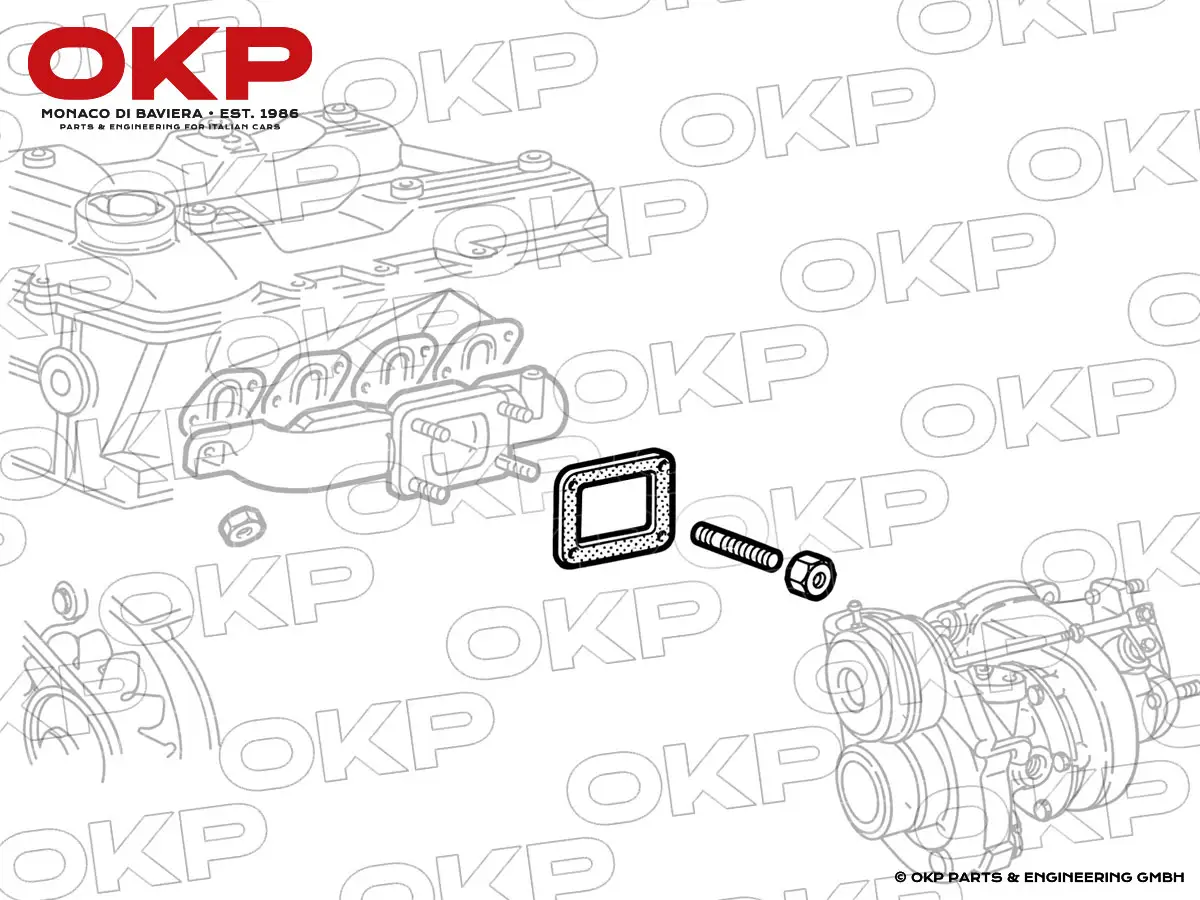 Exhaust manifold / turbocharger gasket Alfa 75 1.8 Turbo