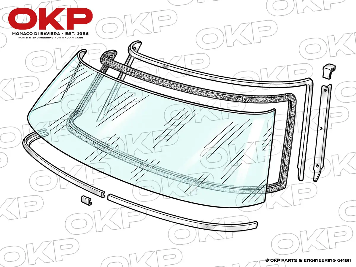 Parabrezza verde Fiat Dino Spider 2000 / 2400