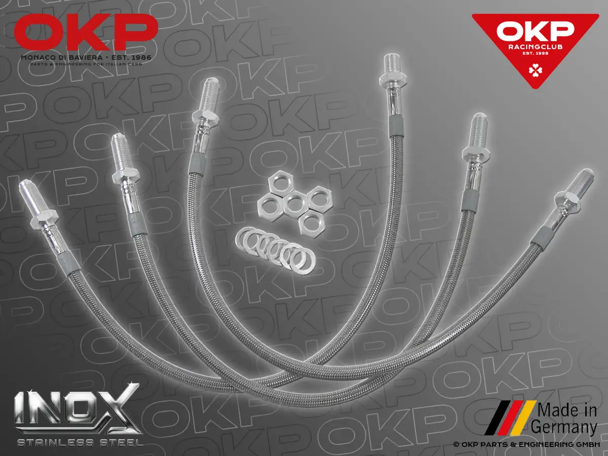 Set (3) Stahlflex Bremsschläuche 750 / 101 / 105 mit TÜV