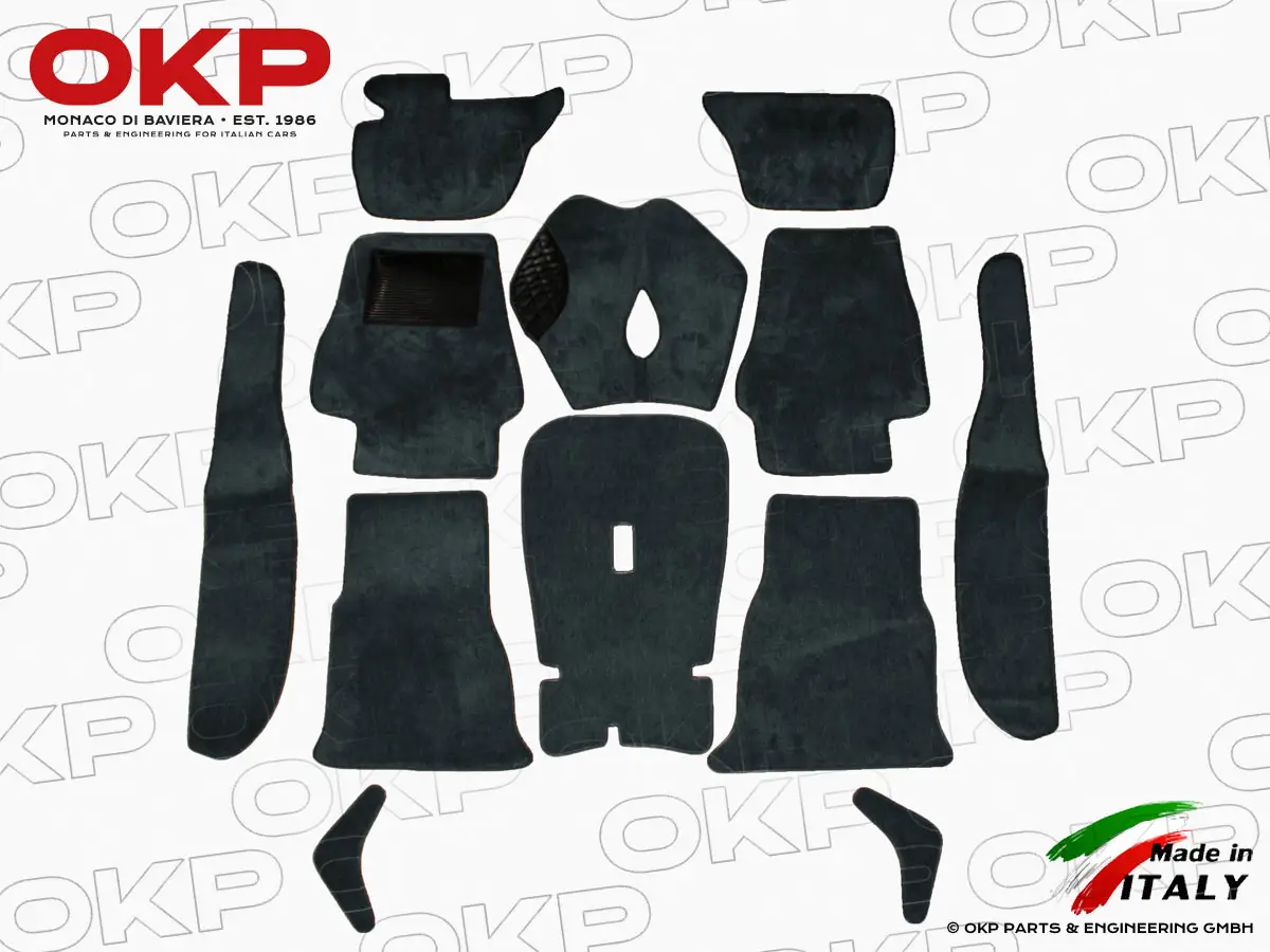 Teppichsatz deluxe anthrazit Giulia (hängende Pedale)