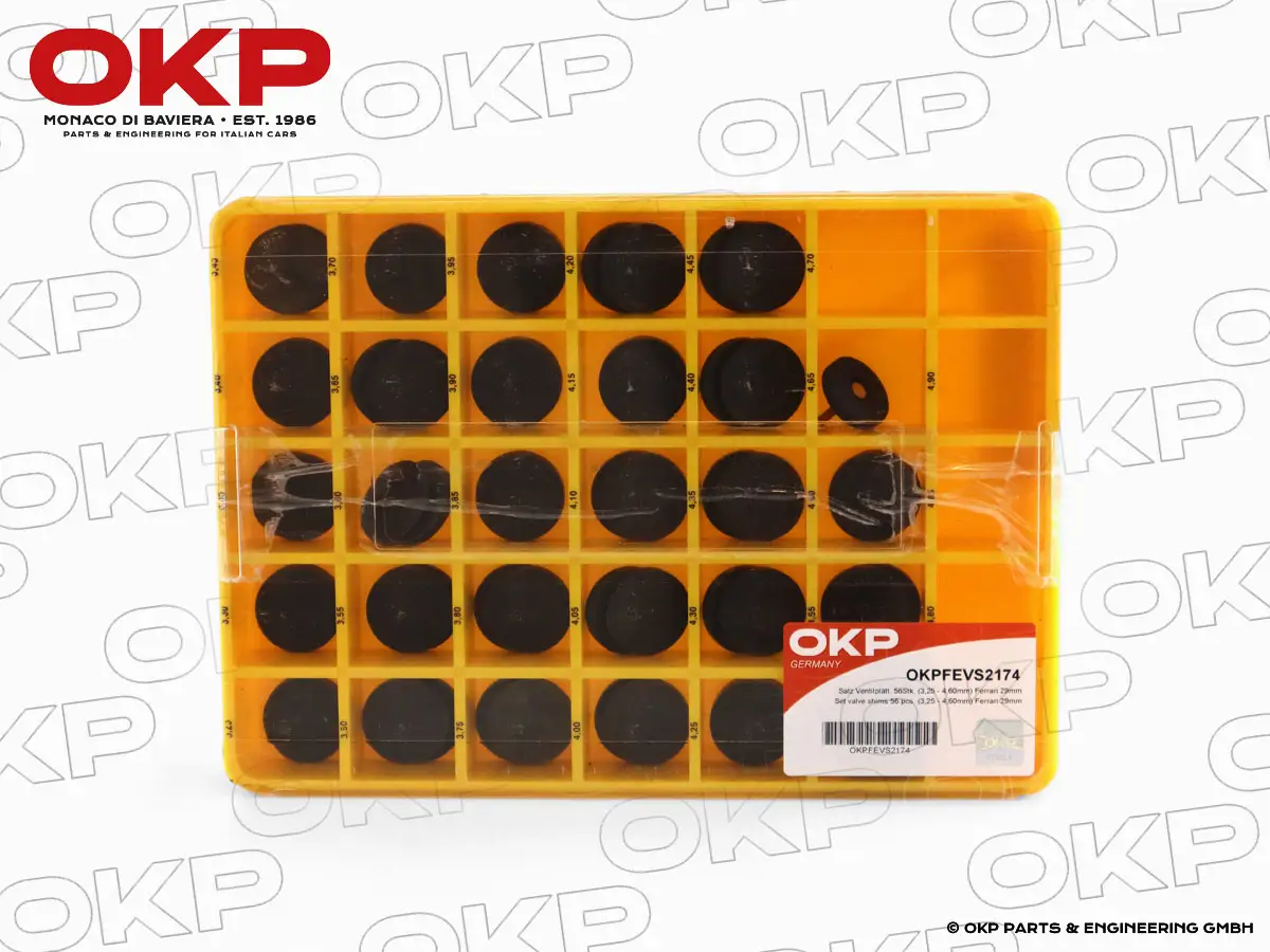 Satz Ventilplättchen 56Stk. (3,25 - 4,60mm) Ferrari 29mm
