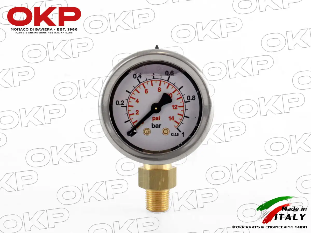 Druckmessgerät Manometer Malpassi 0-1 Bar für King Filter